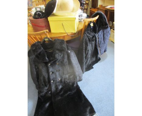 A Frederick Fox of London ladies felt beret and other ladies hats together with two cardboard hat boxes, a vintage Auben Torr