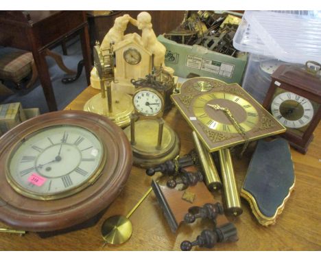 A mixed lot to include an anniversary clock, a dial clock and other items 