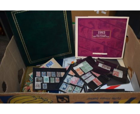 WORLD STAMP COLLECTION IN BOX - COVERS, MINT AND USED, ALL ERAS  Box with ranges of covers, presentation packs (GB), box of o