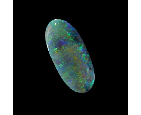 An unmounted opal,&nbsp;of elongated oval shape, 21 x 9 x 5mm, approximately 6.8 caratsProvenance: The Wasserberg collection,