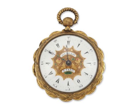 Le Roy, Paris. A 19th century open face pinchbeck cased pocket watch made for the Turkish market Full plate movement numbered