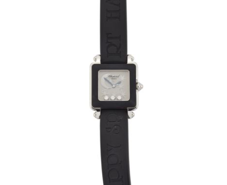 Chopard. Stainless steel and rubber diamond set quartz calendar wristwatch with original guarantee card dated April 2013 'Be 