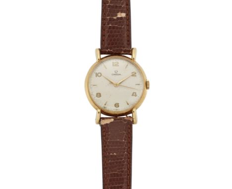 Omega. An 18ct gold manual wind wristwatch  Movement number 11240340, Case number 10839410, Circa 1948 17 jewel manual wind m