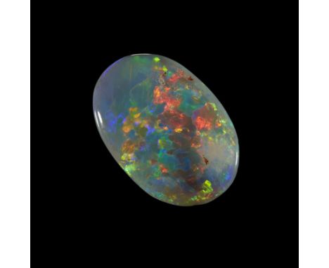 An unmounted oval dark/semi-black opal, 23 x 16 x 5mm, approximately 12.0 caratsProvenance: The Wasserberg collection, by des