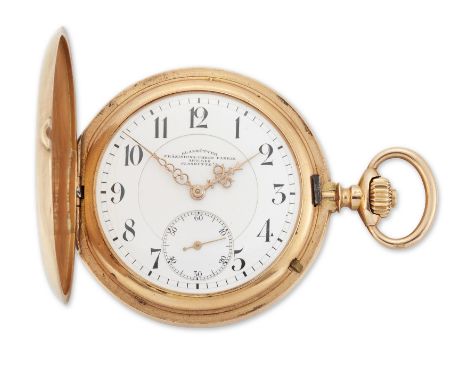 Glashutter Prazisions-Uhren-Fabrik. A 14ct rose gold hunter case pocket watchCase No.100900, Circa 1940sJewelled gilt movemen