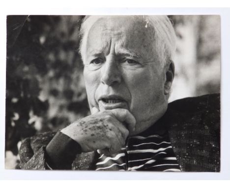 Lord Snowdon – black & white portrait photograph of an elderly Charlie Chaplin, with studio stamp to verso. Dated July '64, n