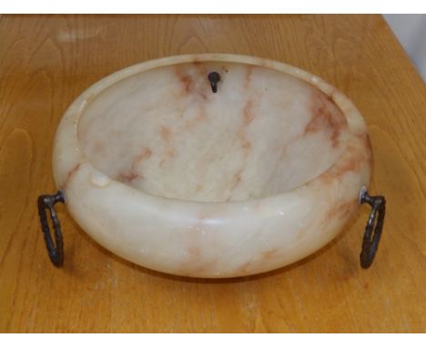 An alabaster  ceiling light shade