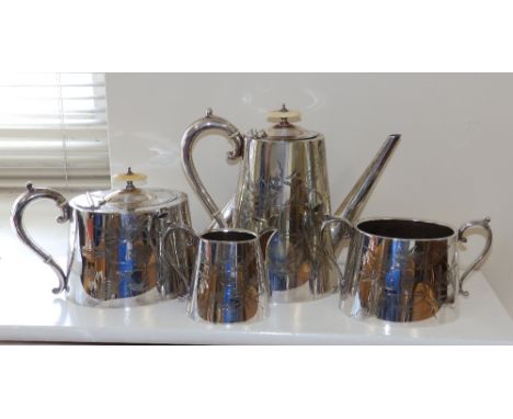A four piece Victorian EP presentation tea service – 'Rev. Charles T. Ward by the Parishioners of Weeting'