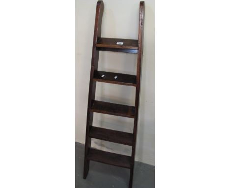 Stained wooden ladder. (B.P. 24% incl. VAT)