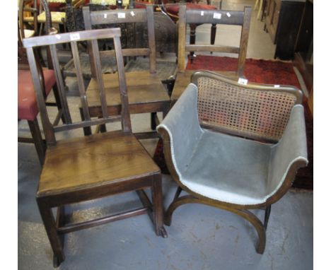 Three similar 19th Century Welsh farmhouse chairs to include; two bar backs and a stick back rocker. Together with a mid Cent