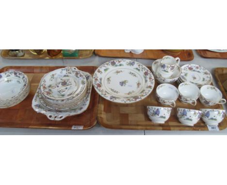 Two trays of Royal Worcester china teaware items on a white ground with oriental decoration and butterflies. (2)(B.P. 24% inc