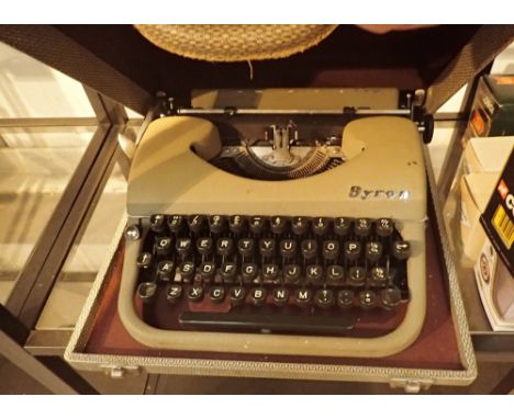 Cased vintage Byron typewriter 