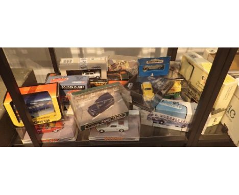 Fifteen boxed diecast, Corgi, Matchbox, Lledo, Dinky etc including buses, cars, van examples