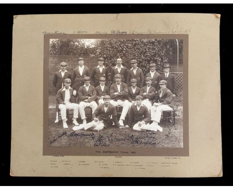 The Australian Cricket team in England 1921. An official black and white team photograph by T. Bolland of London of the entir