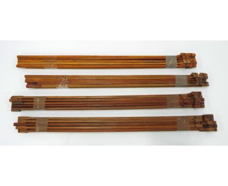 Forty rough sawn or otherwise unworked pernambuco violin bow sticks of various grades (40)