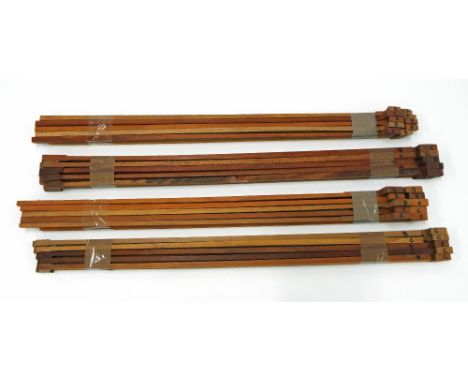 Forty rough sawn or otherwise unworked pernambuco violin bow sticks of various grades (40)