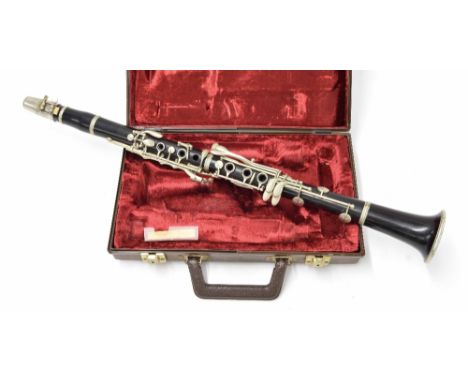 F. Buisson rosewood and nickel mounted clarinet, case