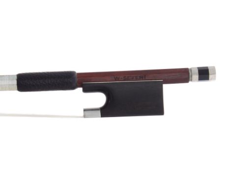 German nickel mounted violin bow by and stamped W. Seifert, 61gm