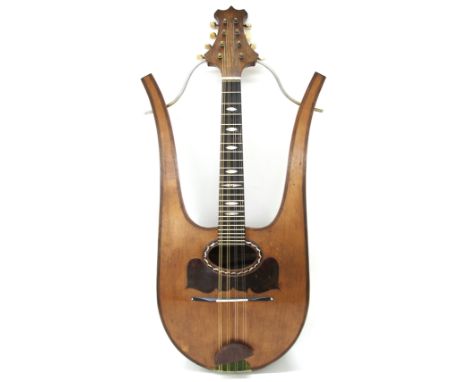 Louis Gallo - rare late 19th century mandolyra lyre mandolin by and labelled Fratellinicola E Raffaele Calace...Napoli, 1897,