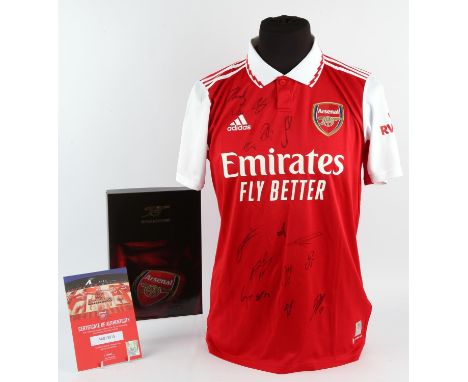 Arsenal 2022/23 Official Team Signed Home Shirt -  16 autographs, to include Gabriel Jesus, Ben White, Aaron Ramsdale and oth