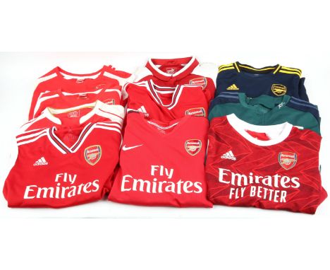 Collection of 10 Official Arsenal Shirts, mixed sizes and players. 