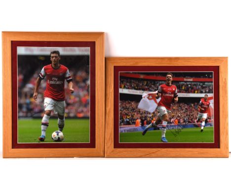 Two Signed Arsenal Photos - Mesut Özil and Thomas Signed Photos in wooden frames, both 42 x 52cm (2). 