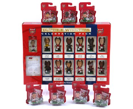 Arsenal - Corinthian Prostars Double Winners 01/01 Celebration Pack, boxed as new, along with 7 individual mini Soccer Starz 