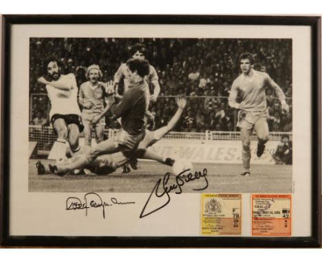 Tottenham Hotspur print of 1981 Cup Final tie against Manchester City, signed by two players with tickets for the final and f