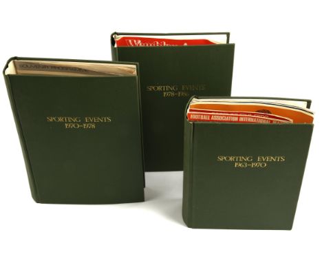 Football programmes, tickets and more - Three binders full, to include, England vs The Rest Of The World 1963 programe; Engla