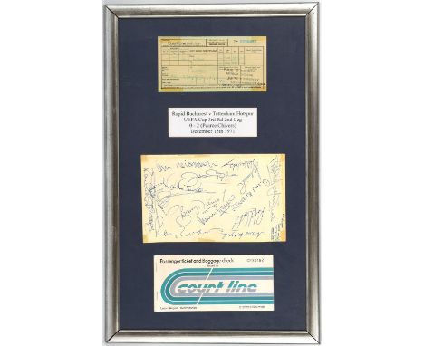 Tottenham Hotspur autographs - sheet of paper signed by multiple members of the Spurs squad on the plane after playing  Rapid