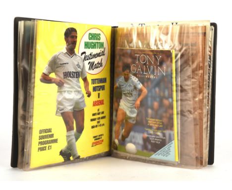 Folder full of football programmes and brochures - to include, England B vs Switzerland B 18th January 1950 souvenir programm