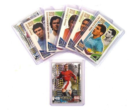 Collection of 5 Topps Man of the Match Match and 100 club Attack playing cards - Iker Casillas, Dino Zoff,Franz Beckenbauer, 