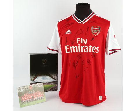 Arsenal 2019/20 Official Team Signed Home Shirt -  20 autographs, to include Alexander Lacazette, Ainsley Maitland-Niles and 