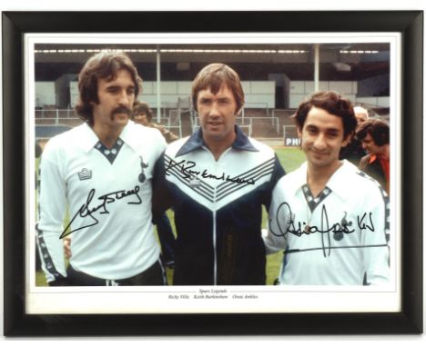 Tottenham Hotspur - Spurs Legends, Ricky Villa, Keith Burkinshaw, Ossie Ardiles, print signed by the three players, with COA,