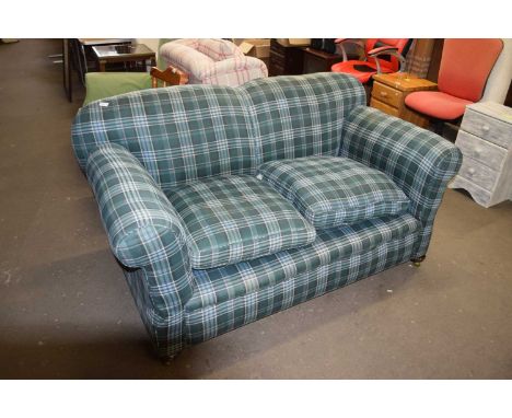 Tartan upholstered two seater sofa