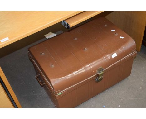 Vintage painted metal trunk