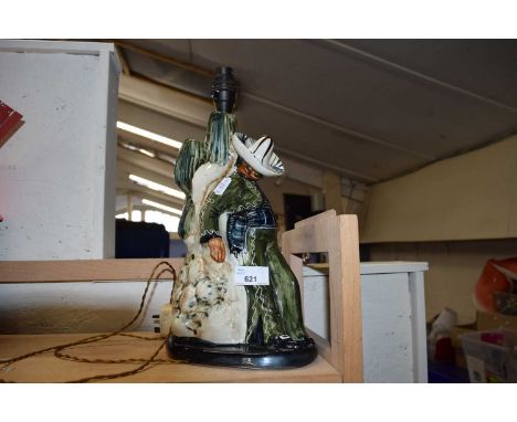 Novelty ceramic lamp of a musician