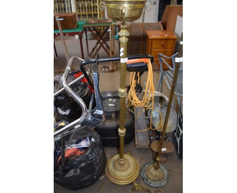 Floor standing brass oil lamp