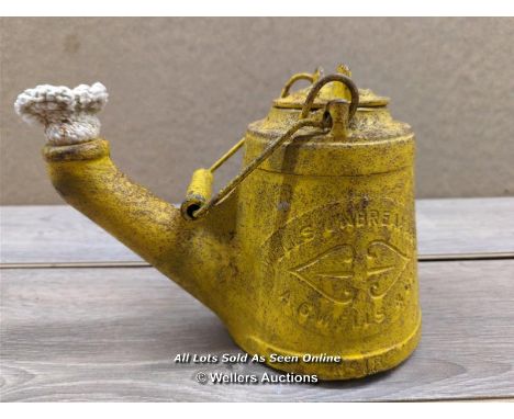*ANTIQUE A C WELLS &amp; CO NO 18 CAST IRON UNBREAKABLE OIL/FLARE/KETTLE TORCH LAMP