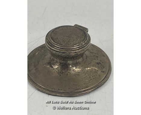 VINTAGE SILVER INK WELL, APPROX. 201G 