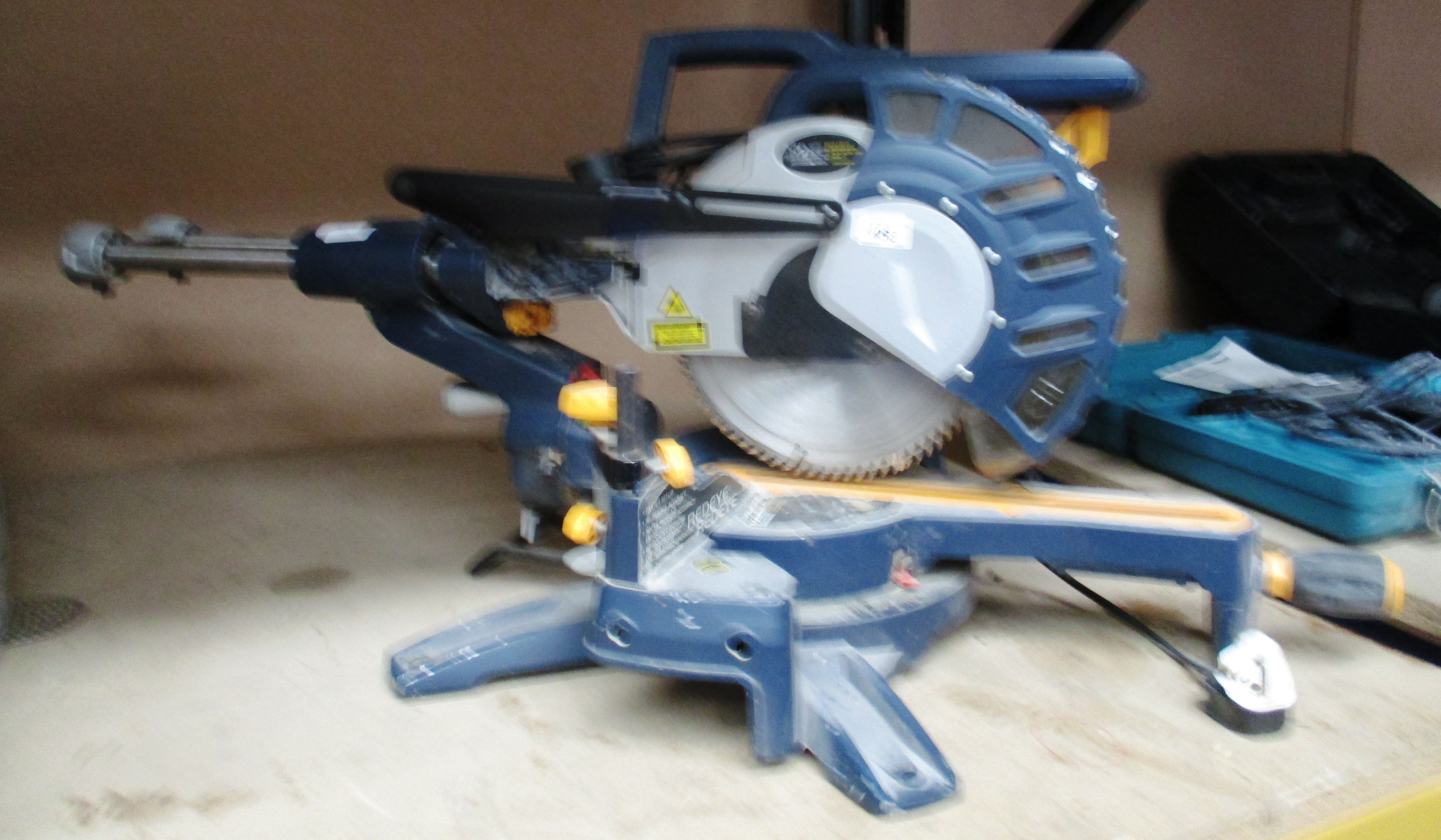 A MacAllister COD 250DLSM 1800W double bevel slide mitre saw 240v