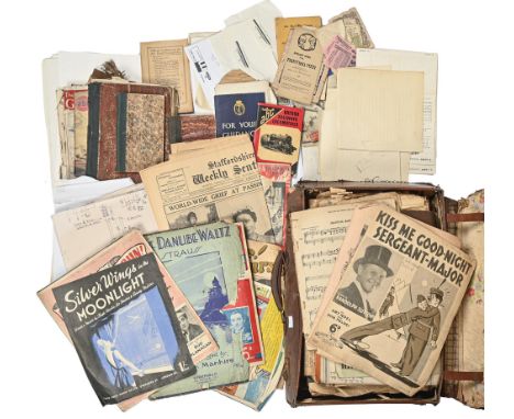 Printed ephemera. Miscellaneous newspapers, small publications, notebooks, photographs, documents and other items, mainly fir