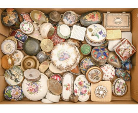 Miscellaneous&nbsp; giltmetal, porcelain, enamel, palekh and other miniature ornamental boxes, 20th c (approximately 60)  As 