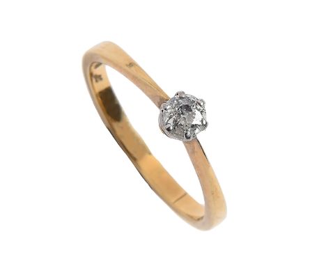 A diamond solitaire ring, with old cut diamond, in 18ct gold, London 1987, 2.5g, size M  Good condition