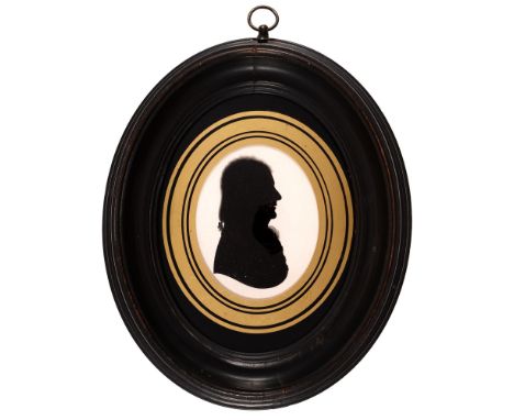 John Field (1772-1848) – Silhouette Dr Francis Rigby Brodbelt (1771-1827)&nbsp;painted on plaster, oval, 75mm, in the origina