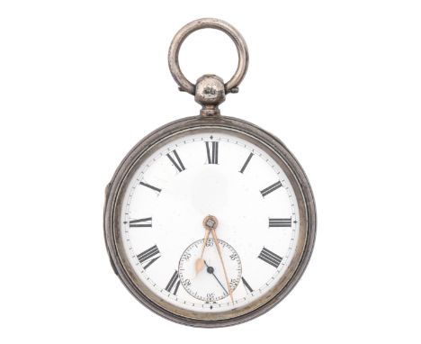 A silver lever watch, H Bickley 33 Halfmoon Crescent London, No 528, 52mm diam, London 1876  Good condition, running when wou