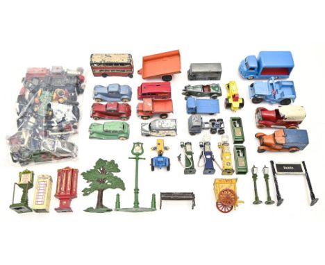 Miscellaneous Matchbox, Corgi and other die cast vehicles and accessories, to include petrol pumps, telephone kiosk, streetli