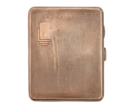 A George VI silver cigarette case, engine turned, 95mm l, by John Rose, Birmingham 1940, 4ozs 18dwts  Good condition