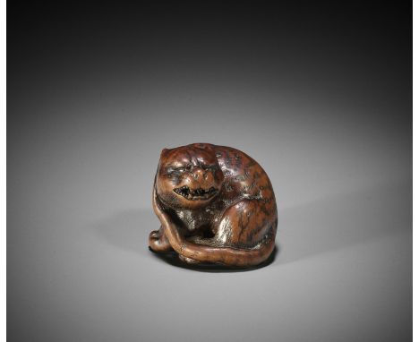MASANAO: A WOOD NETSUKE OF A SNARLING TIGERBy Masanao, signed Masanao 正直Japan, Ise-Yamada, mid-19th century, Edo period (1615