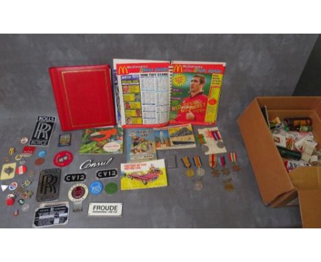 A COLLECTION OF CIGARETTE AND TEA CARDS, to include four albums and a box of loose cards, a folder of McDonalds football maga